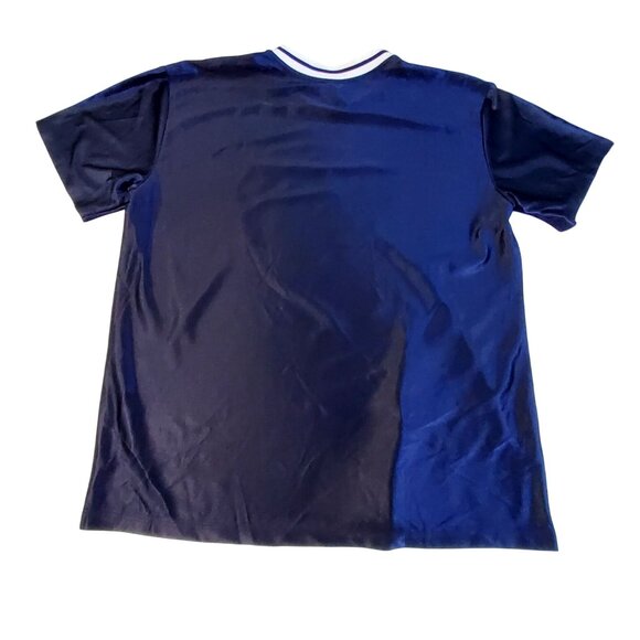 Brooklyn Navy Blue Graphic Tee Size M Polyester By Mighty Fine Ribbed collar - Picture 2 of 7